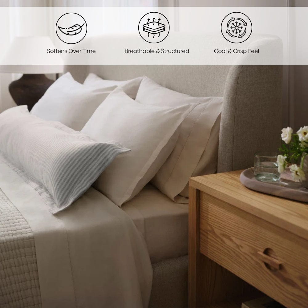 Organic Cotton Bedsheet - Vanilla Dawn 300 TC Percale