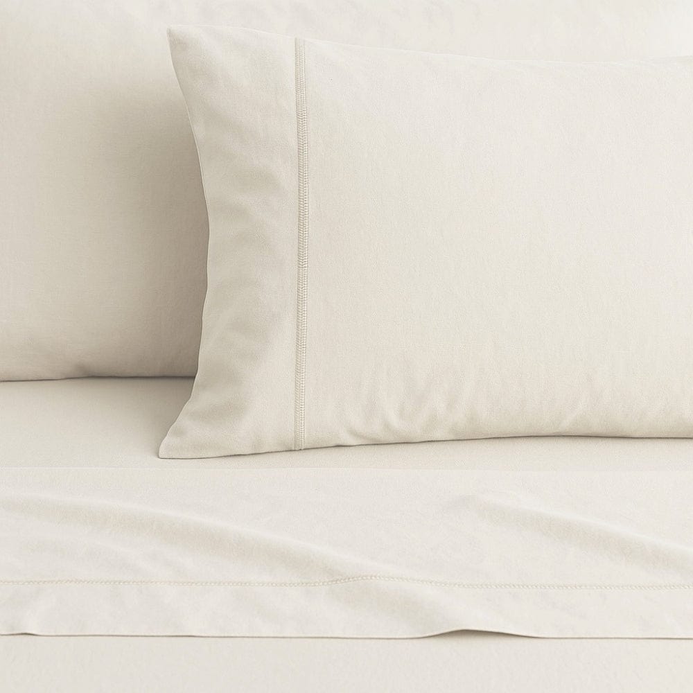 Organic Cotton King Flat Sheet- Vanilla Dawn 300 TC Percale