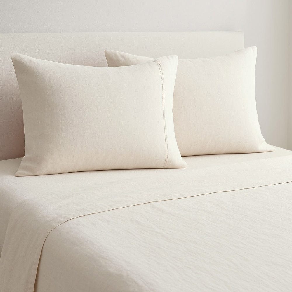 Organic Cotton King Flat Sheet- Vanilla Dawn 300 TC Percale
