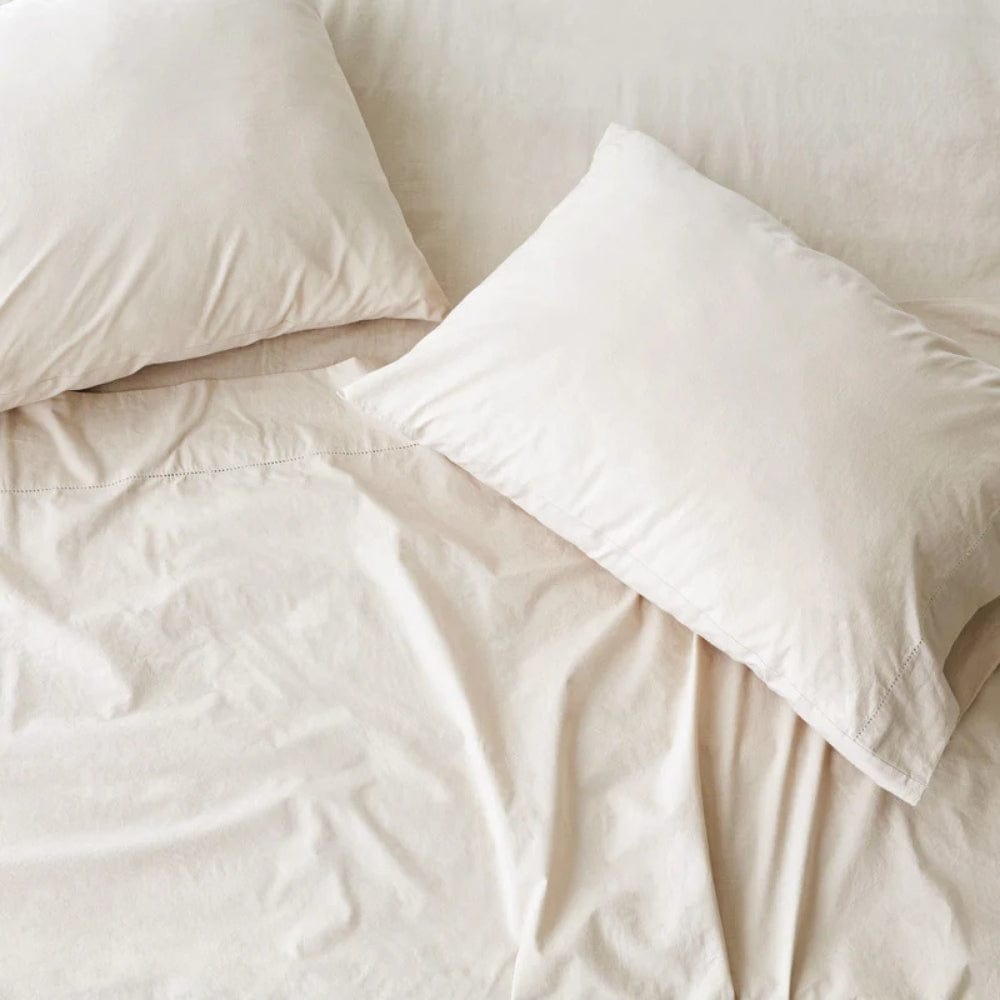 Organic Cotton King Flat Sheet- Vanilla Dawn 300 TC Percale