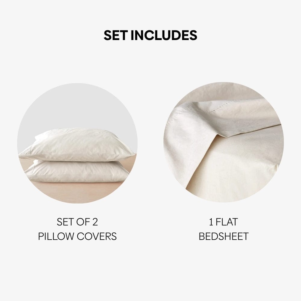 Organic Cotton King Flat Sheet- Vanilla Dawn 300 TC Percale