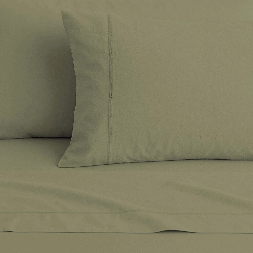 Organic Cotton King Flat Sheet- Verdant Haze 300 TC Percale