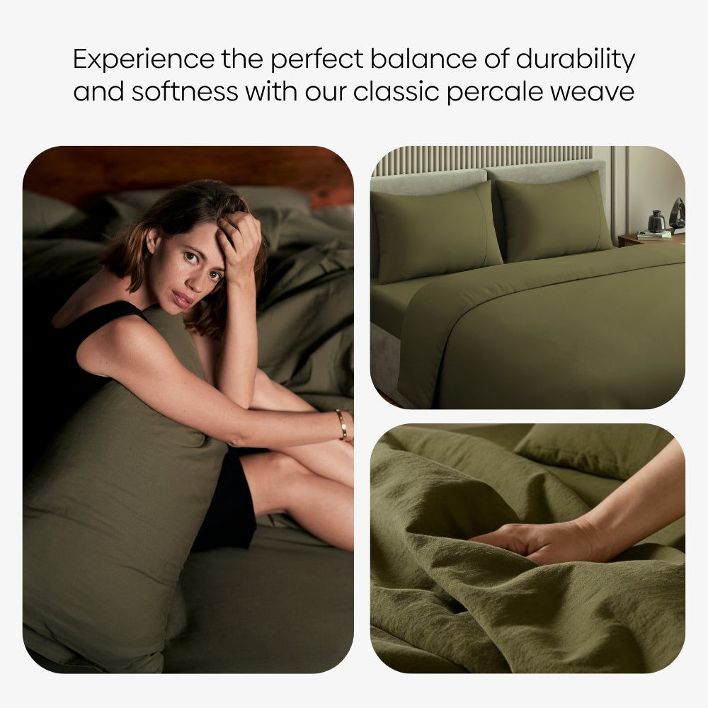 Organic Cotton Bedsheet - Verdant Haze 300 TC Percale