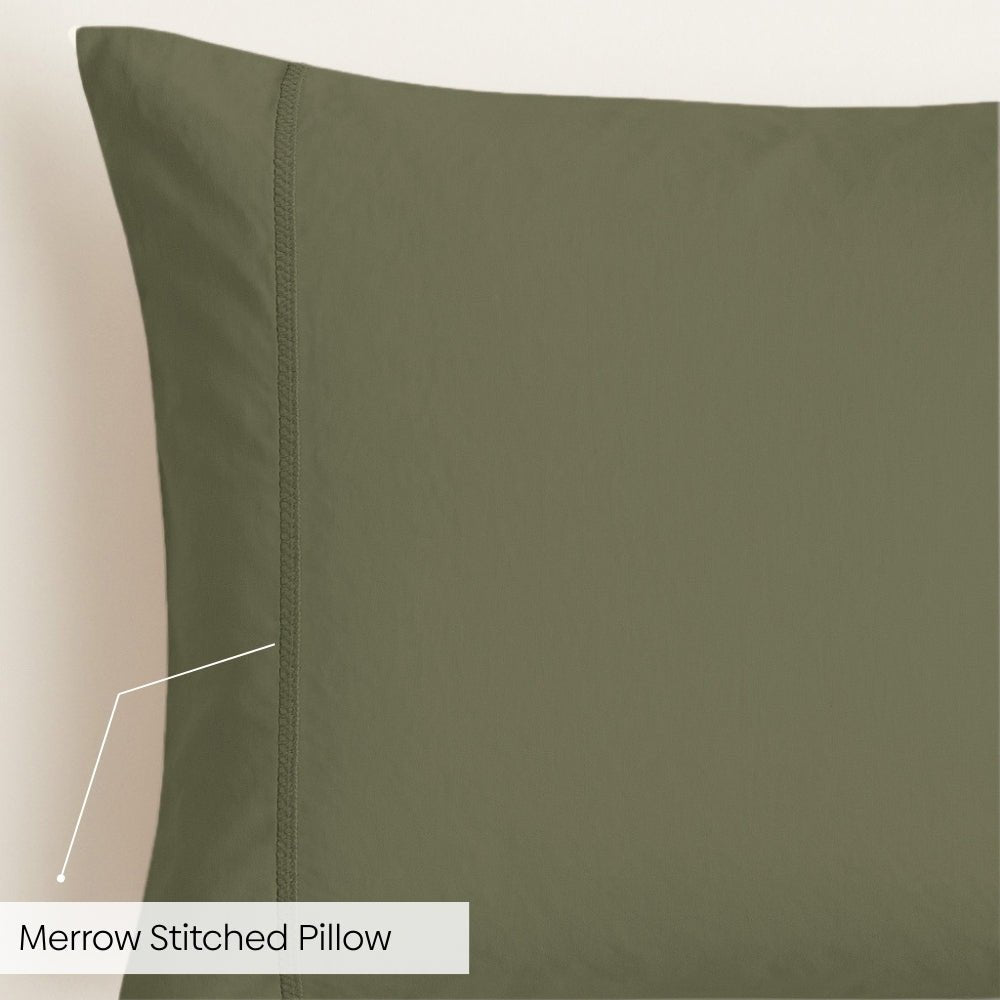 Organic Cotton Bedsheet - Verdant Haze 300 TC Percale - Bedsheets | haus & kinder