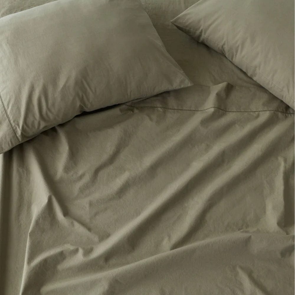 Organic Cotton King Flat Sheet- Verdant Haze 300 TC Percale