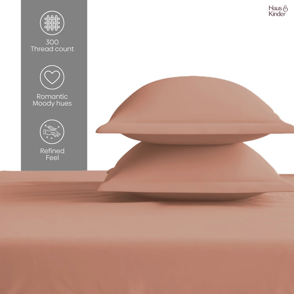 Luxury 300 TC Sateen 100% Cotton Bedsheet, Summer Nectar - Bedsheets | haus & kinder