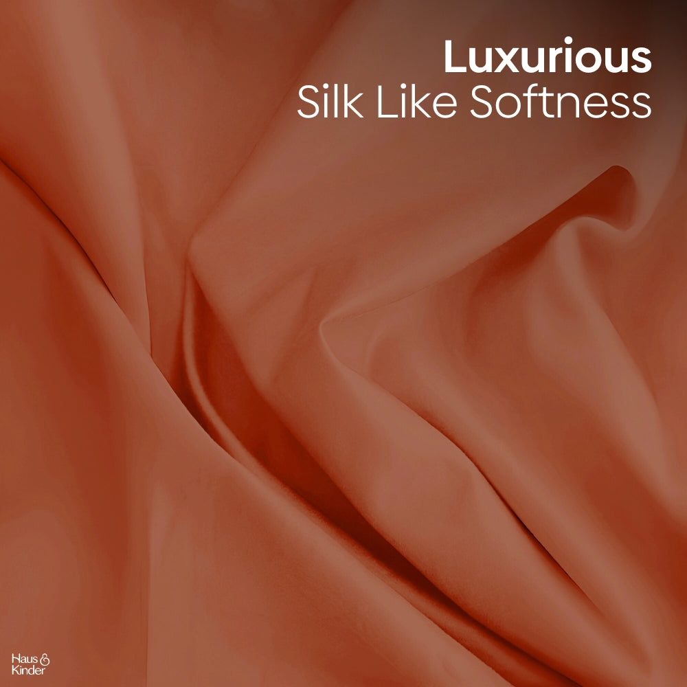 Luxury 300 TC Sateen 100% Cotton Bedsheet, Terracotta Dreams