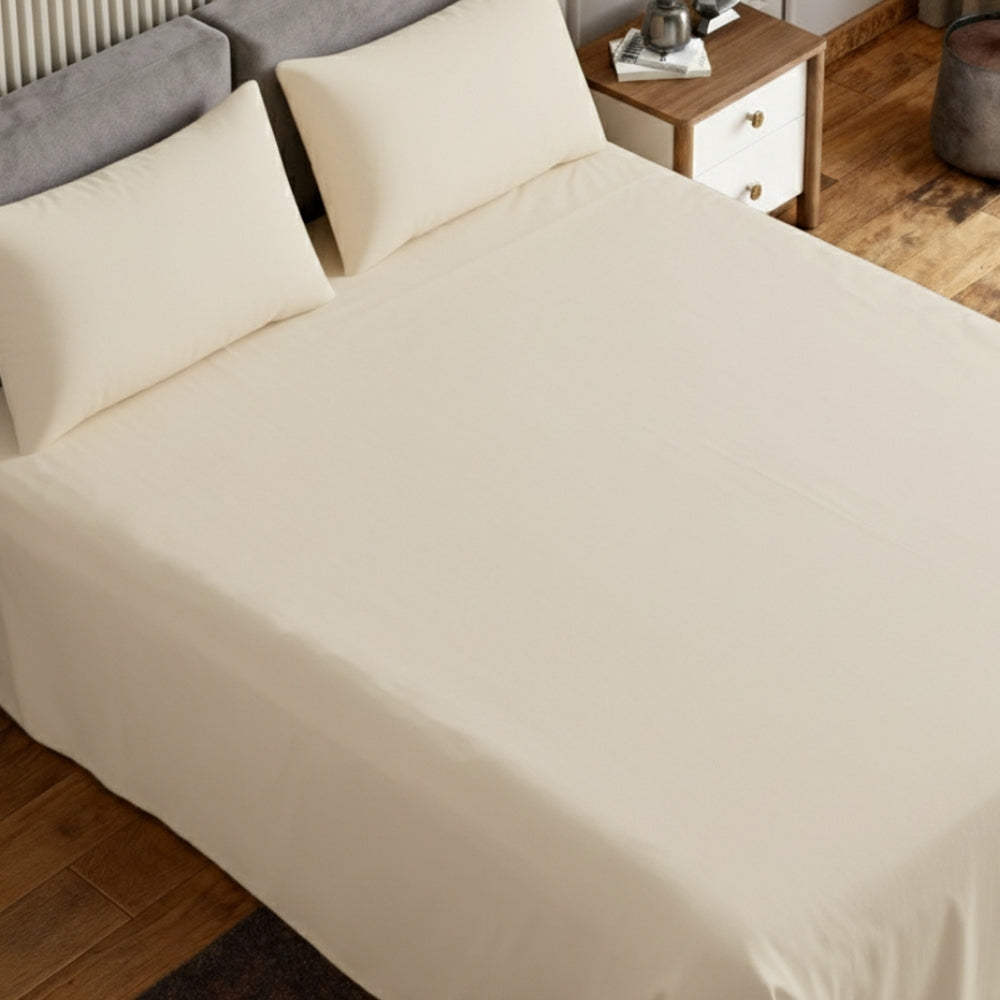 Luxury 300 TC Sateen 100% Cotton Bedsheet, Timeless Pearl