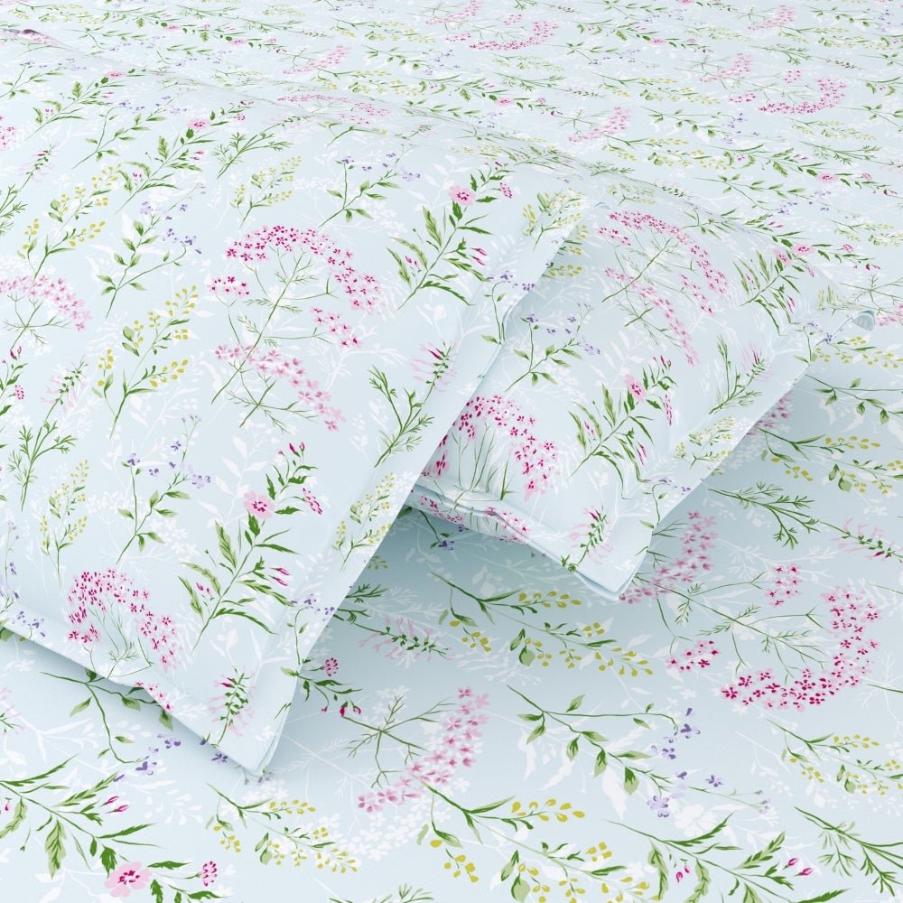 Elegant Bloom 100% Cotton Double Size Bedsheet, 186 TC - Bedsheets | haus & kinder