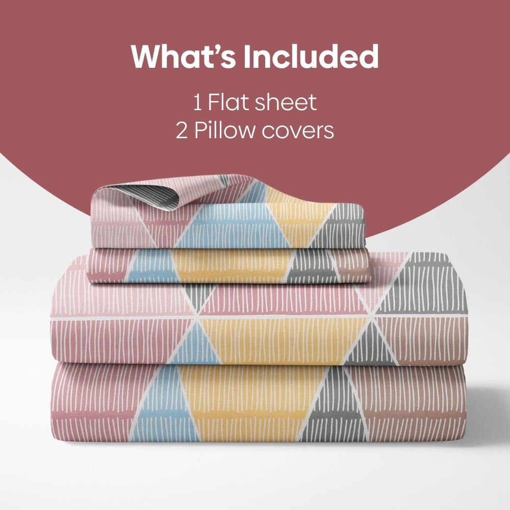 Pyramid Retreat 100% Cotton King Size Bedsheet, 144 TC - Bedsheets | haus & kinder