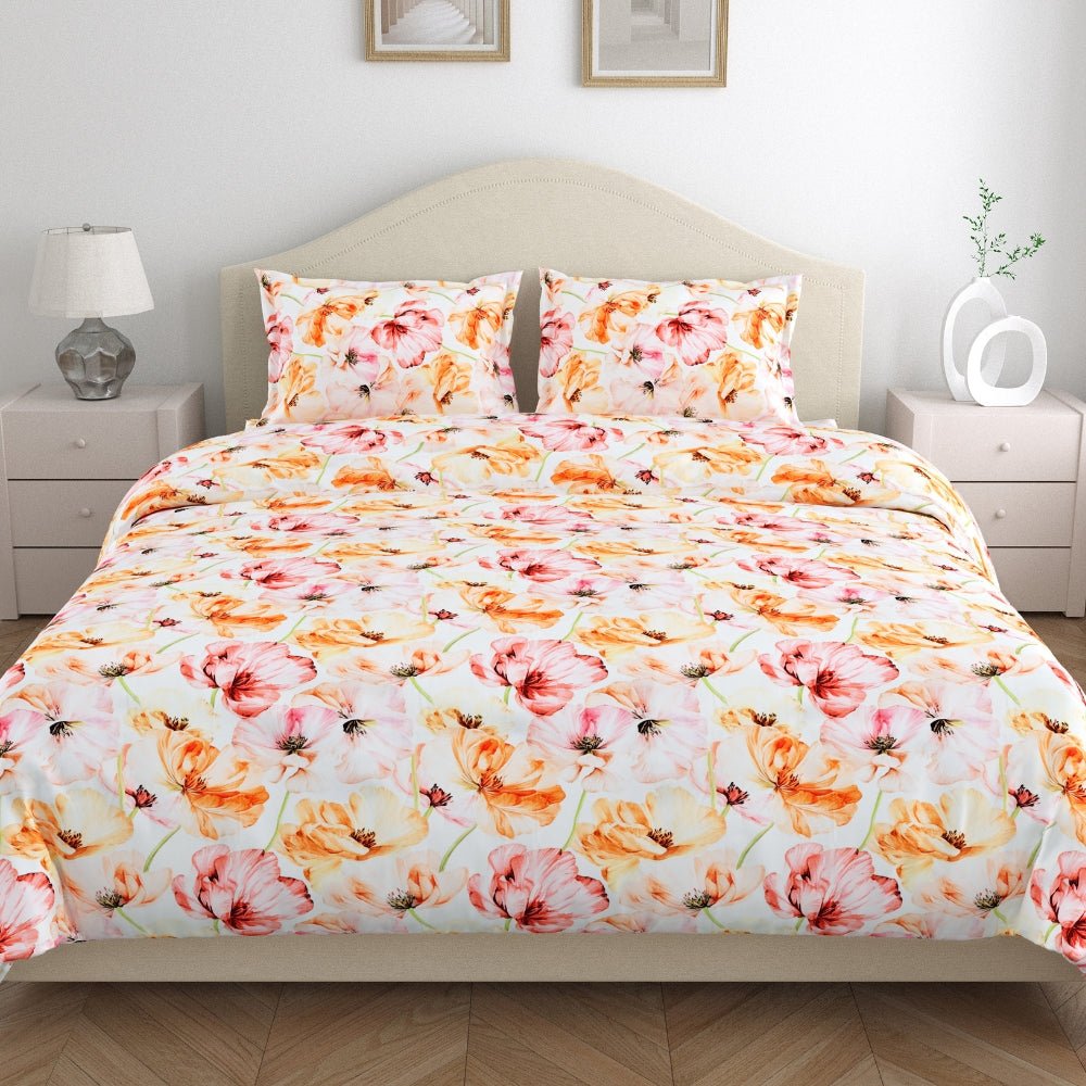 300 TC Satin Royale Bedsheet Seraphine Blossom, Multicolor - King Size | haus & kinder