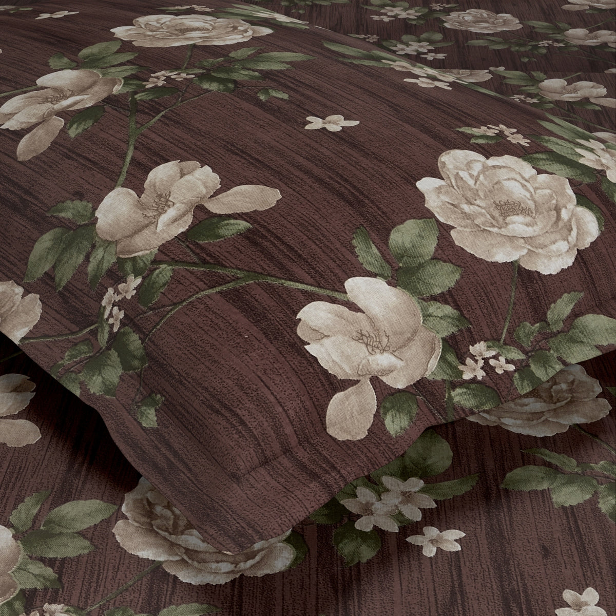 Rose Cascade 100% Cotton Double Flat Bedsheet,Mauve - 144 TC - Bedsheets | haus & kinder