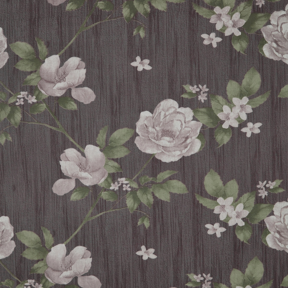 Rose Cascade 100% Cotton Double Flat Bedsheet, Charcoal Gray - 144 TC - Bedsheets | haus & kinder