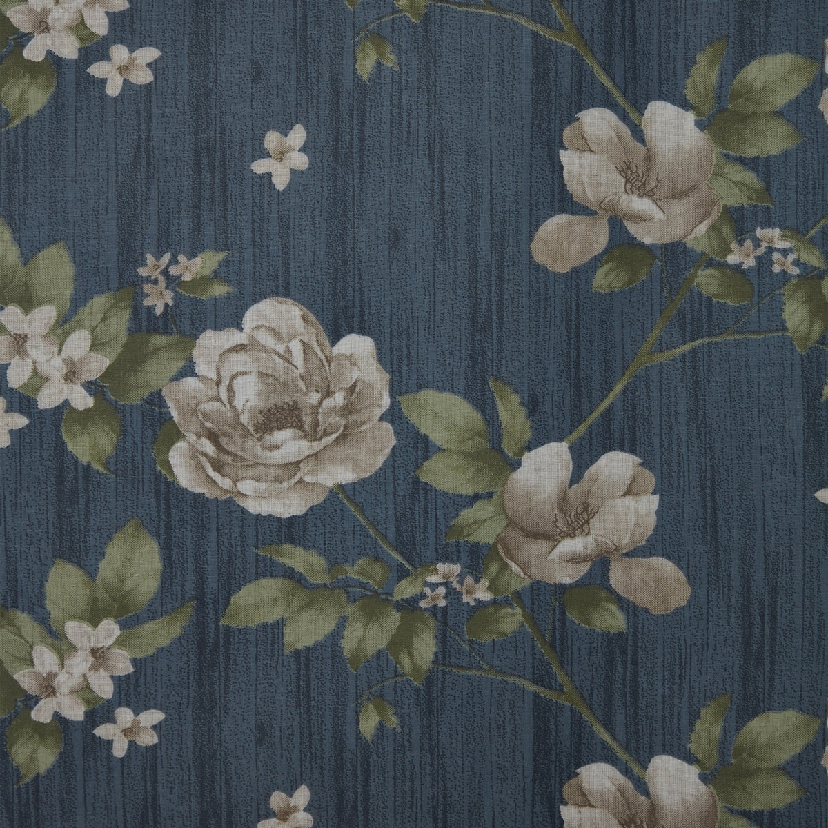 Rose Cascade 100% Cotton Double Flat Bedsheet, Slate Blue - 144 TC - Bedsheets | haus & kinder