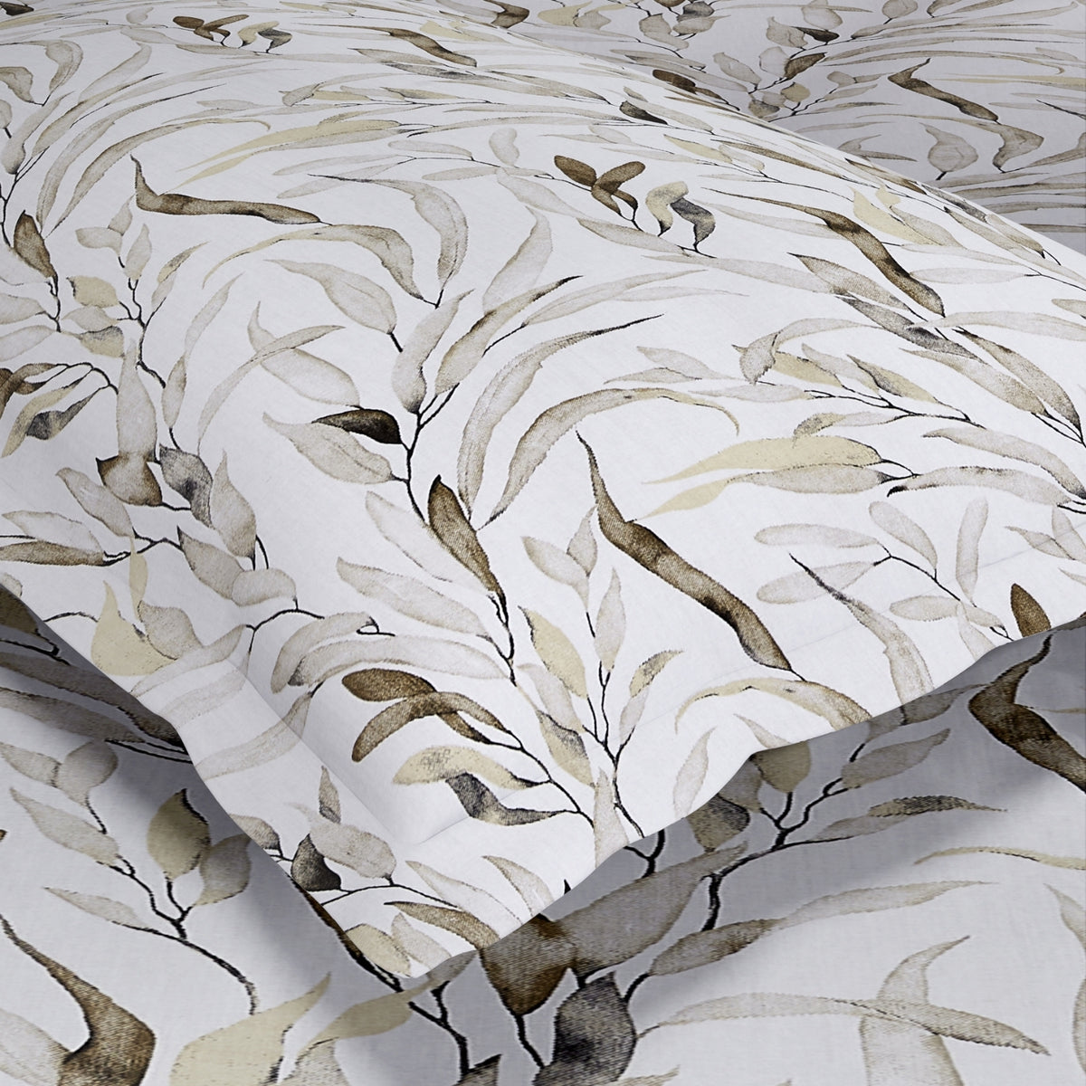 Whispering Willow 100% Cotton Double Flat Bedsheet, Soft Mocha - 186 TC - Bedsheets | haus & kinder