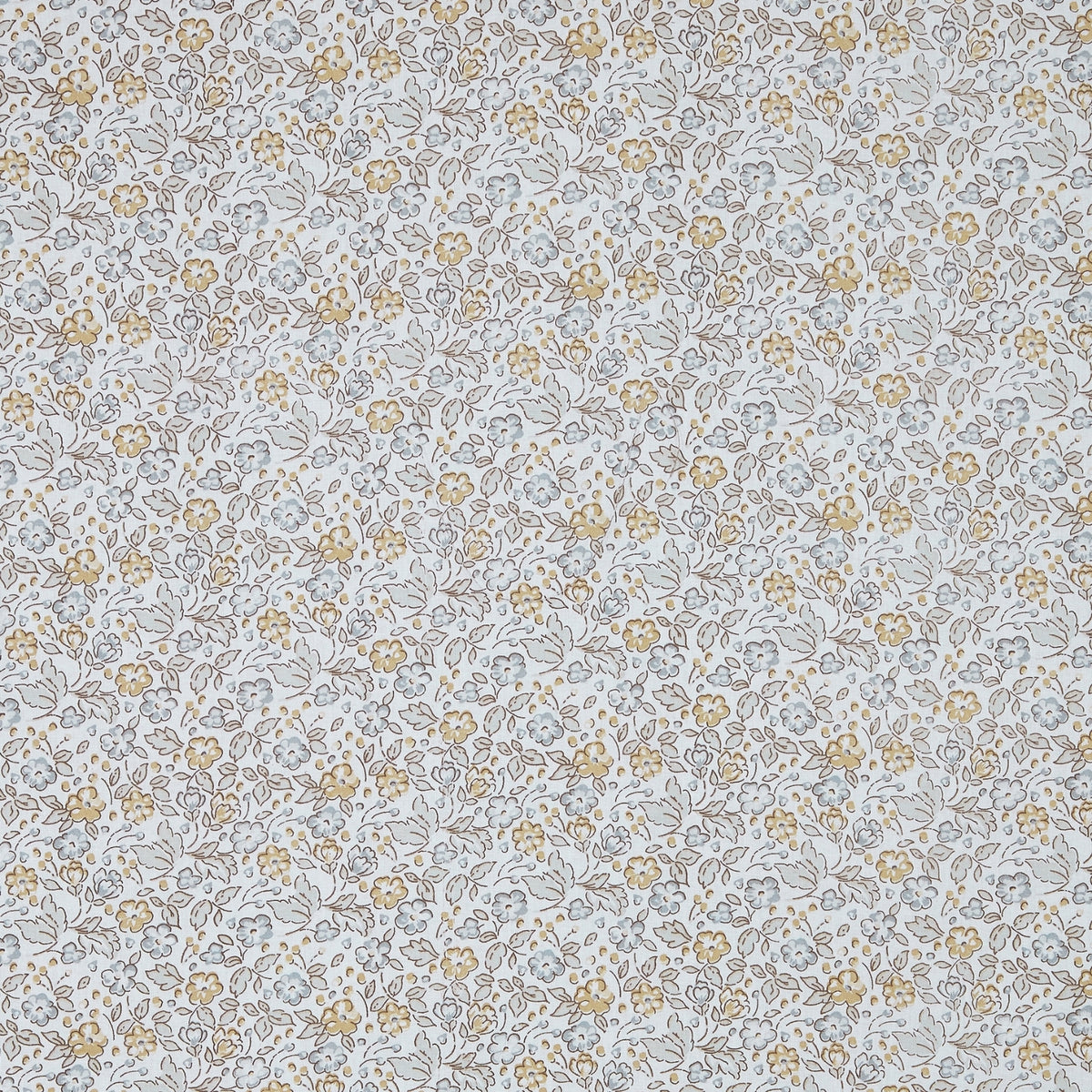 Cottage Calico 100% Cotton Double Flat Bedsheet, Warm Ochre - 186 TC - Bedsheets | haus & kinder