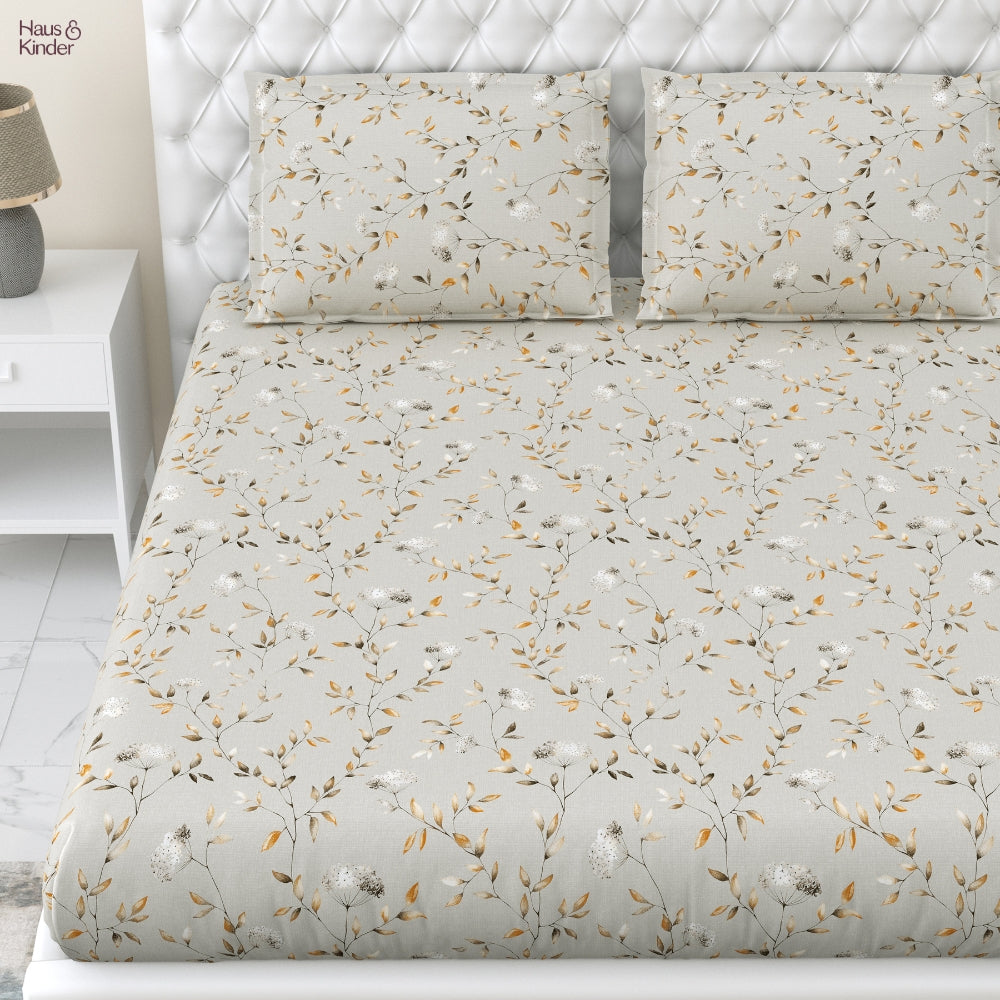 Celebration Gift Set of 7- Bed Sheet & Towel Set, Ivory