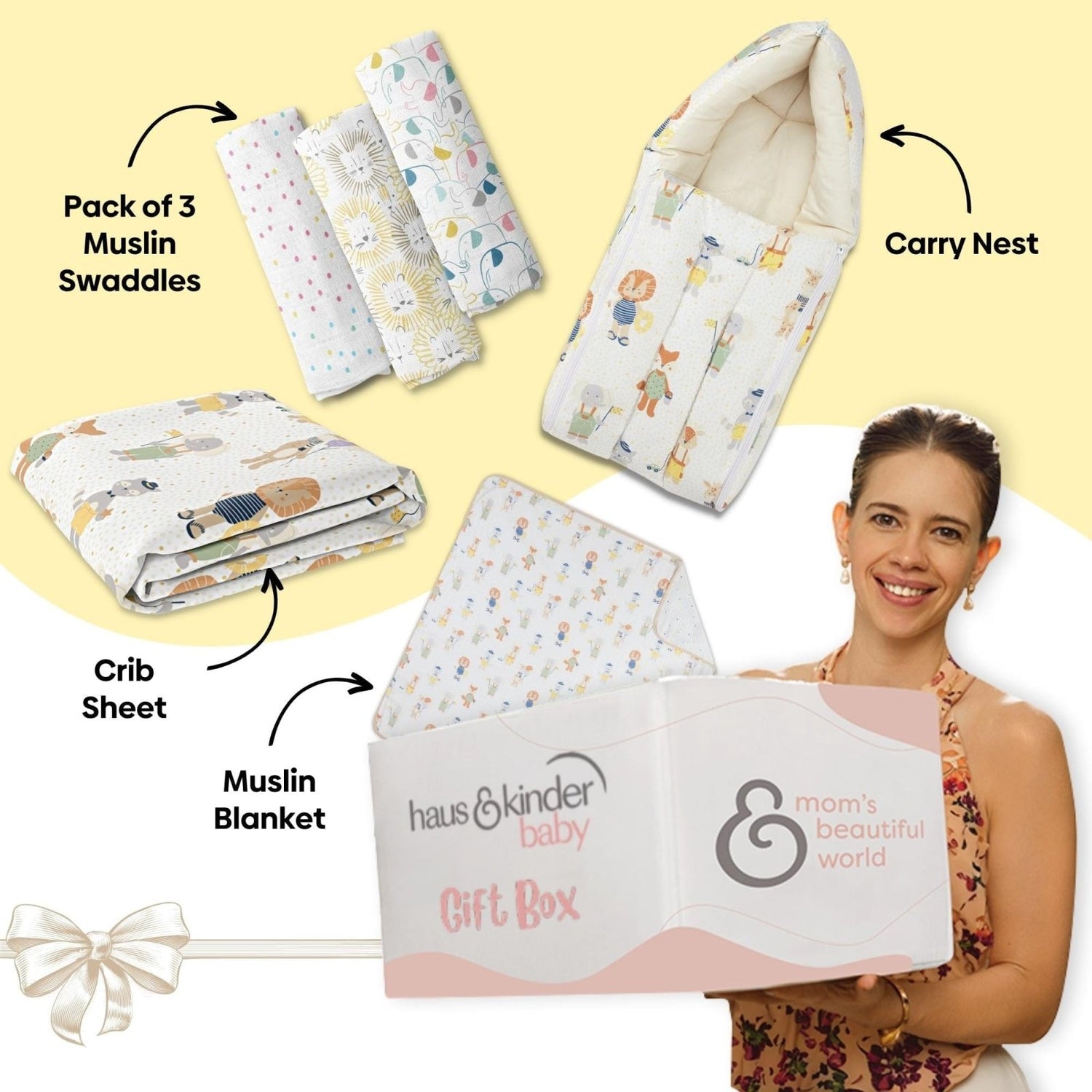 Jungle Party 100% Cotton Bedtime Cuddle Gift Box 0 - 12 Months Pack of 6 - Baby Essentials | haus & kinder
