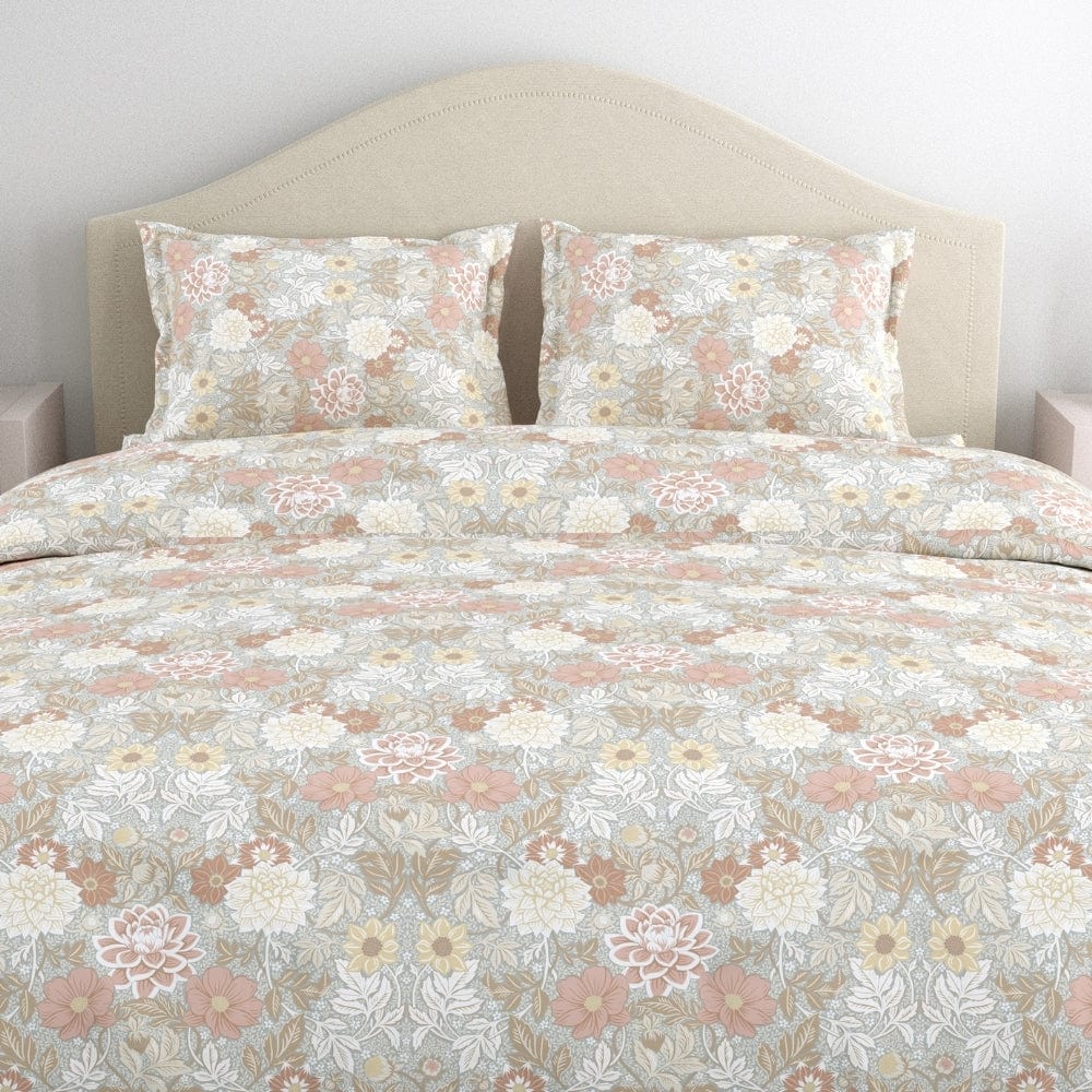 Boho Blossom 100% Cotton Double Size Bedsheet, 144 TC