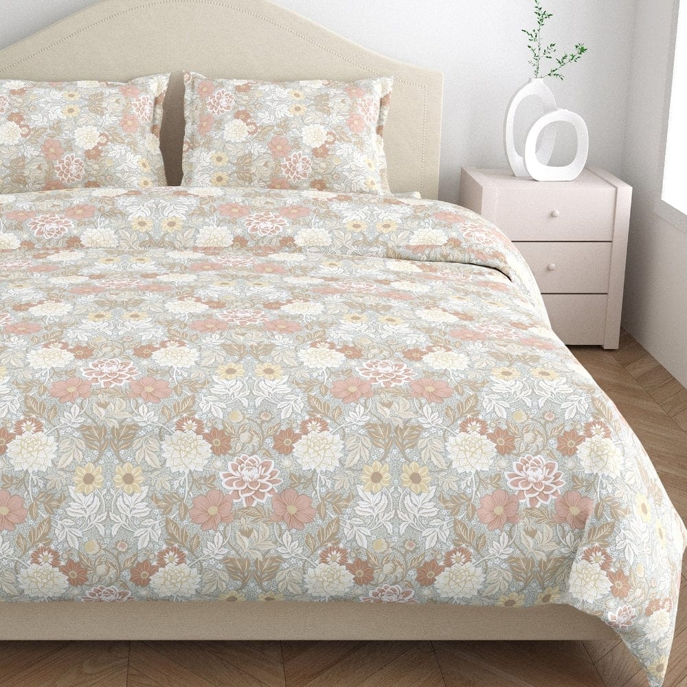 Boho Blossom 100% Cotton King Bedsheet, 144 TC
