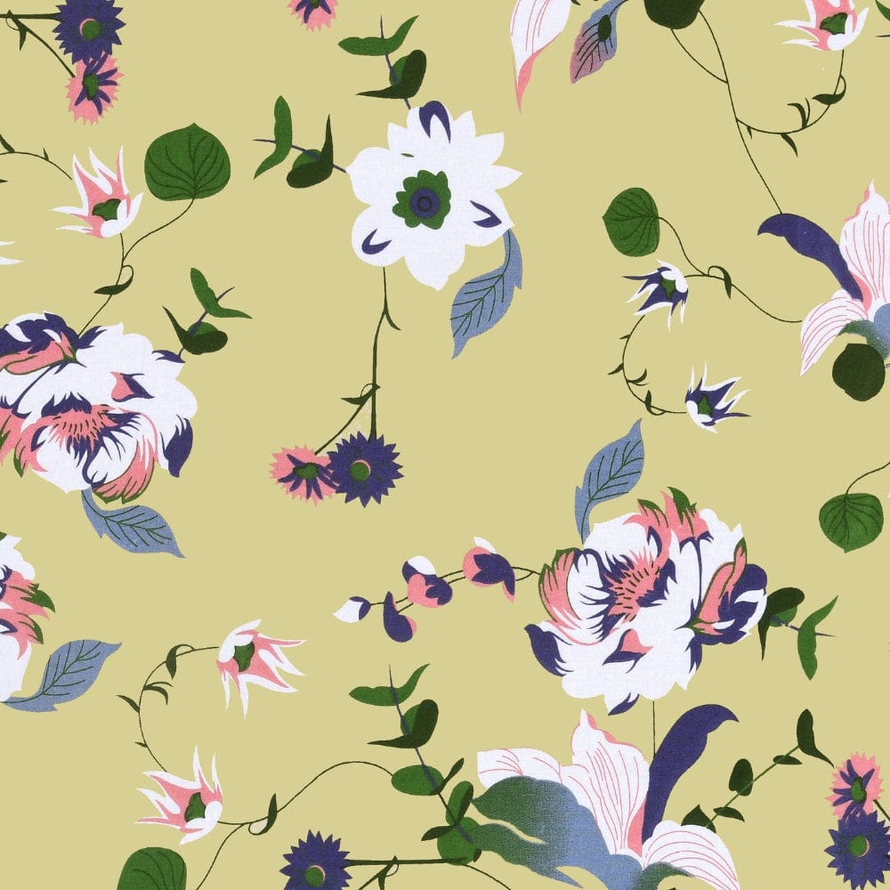 Bold Floral 100% Cotton Double Fitted Bedsheet, 144 TC
