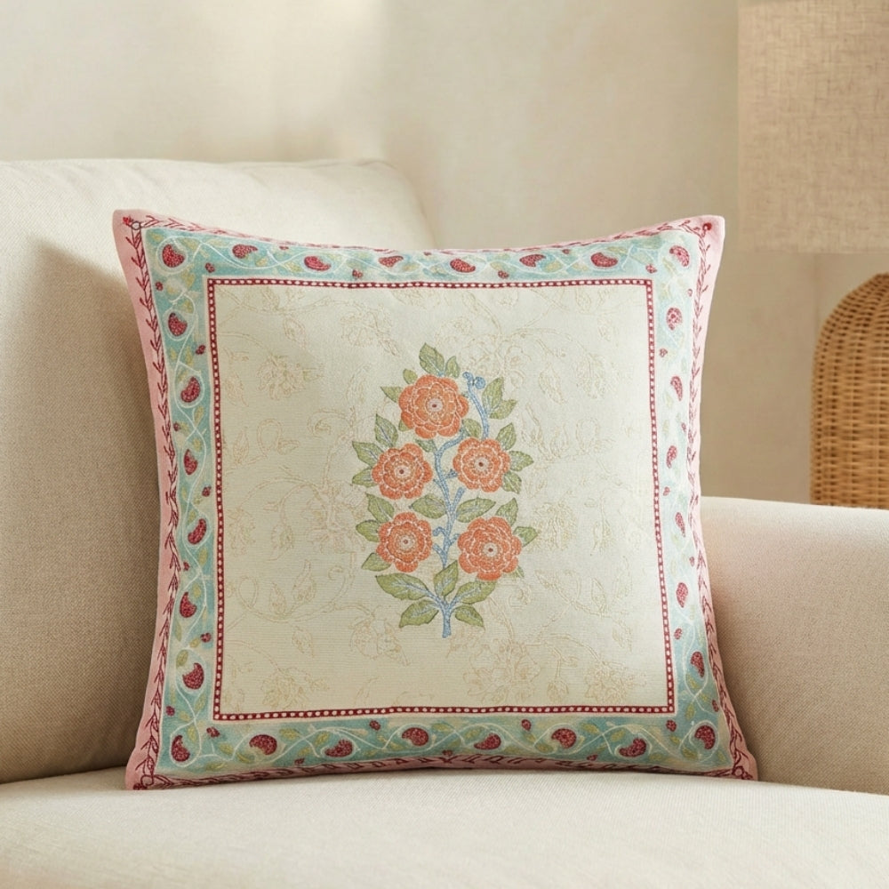 Blossom Court 100% Cotton Cushion Covers, Pack of 3