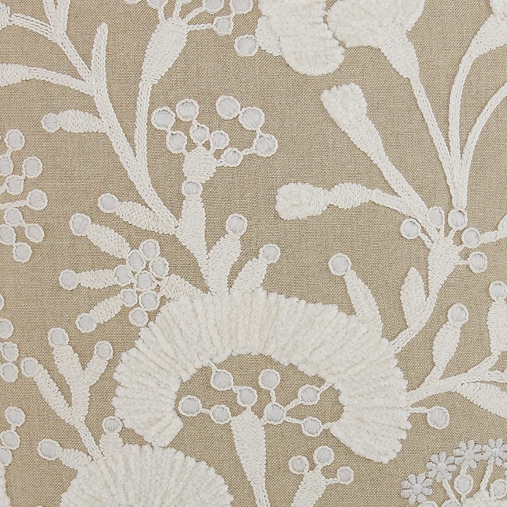 Embroidered Decorative Cushion Cover, Serene Foliage Bunch