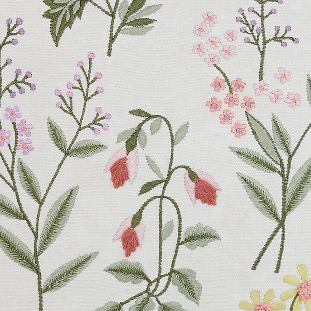 Embroidered Decorative Cushion Cover, Garden Reverie