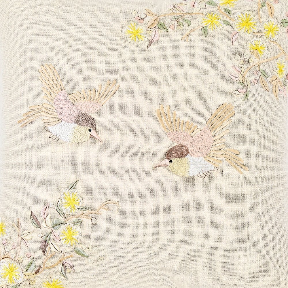 Arbor Wing Embroidered Cushion Cover Pack of 1, Beige - Cushion Covers | haus & kinder