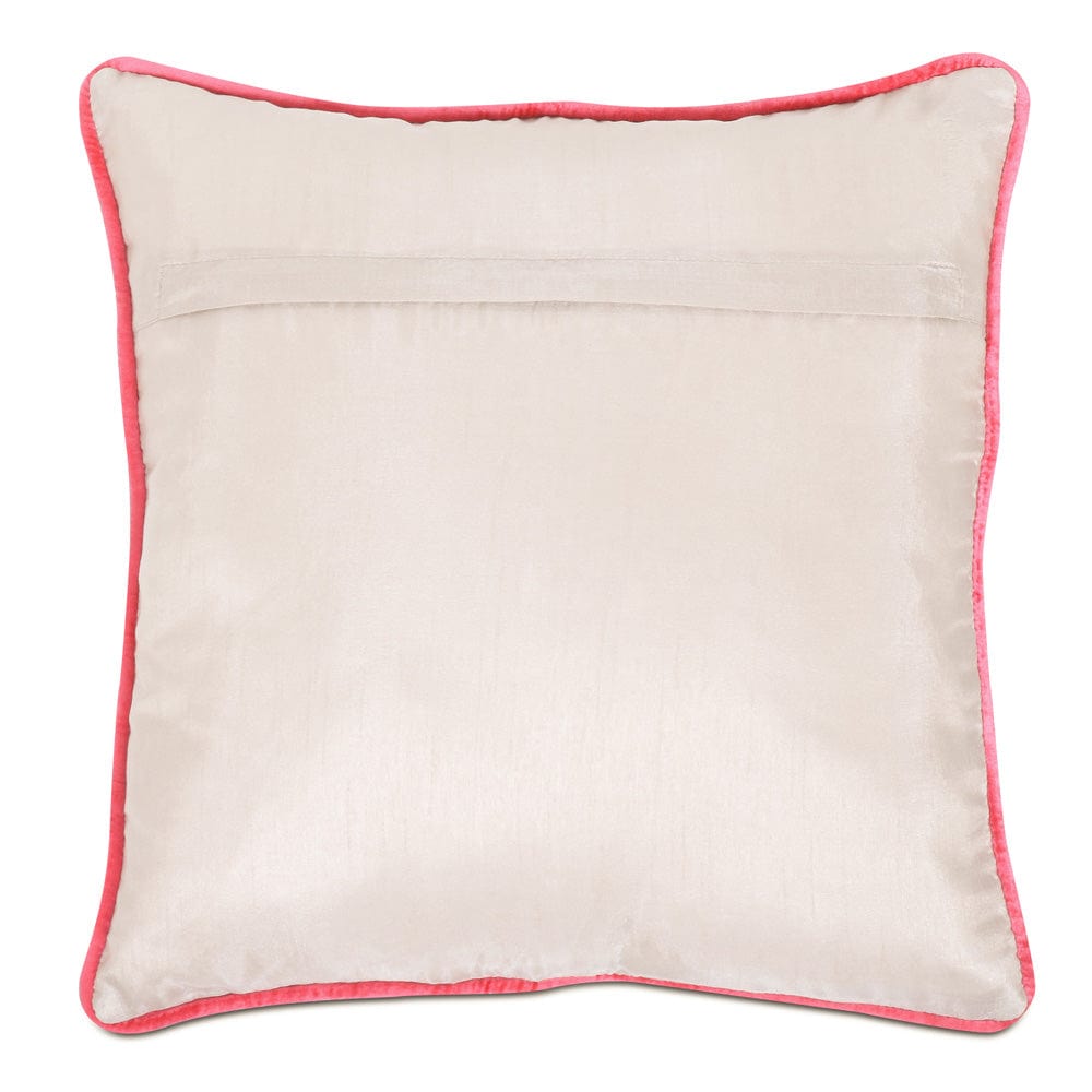 Embroidered Decorative Cushion Cover, Pink floral