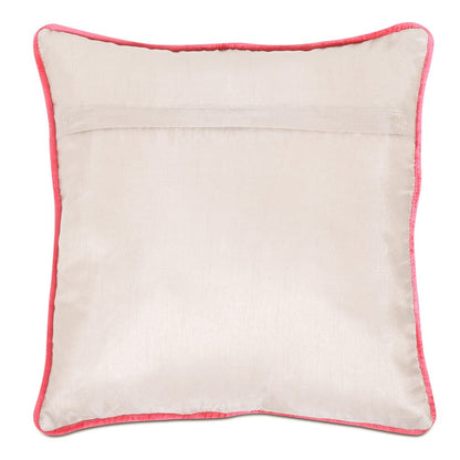 Embroidered Decorative Cushion Cover, Pink floral