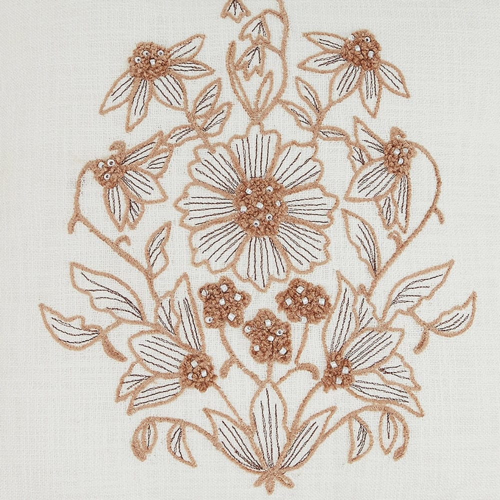 Embroidered Decorative Cushion Cover, Ivory Grace