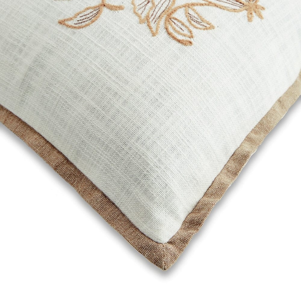 Embroidered Decorative Cushion Cover, Ivory Grace