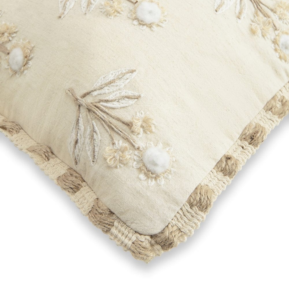 Embroidered Decorative Cushion Cover, Earthy Elegance