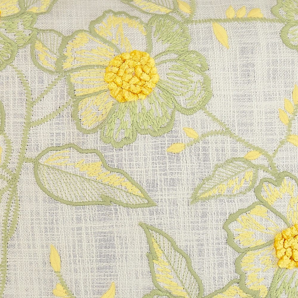 Embroidered Decorative Cushion Cover, Honeydew Harmony
