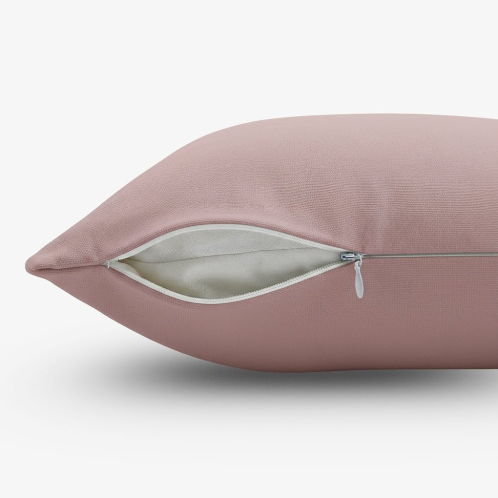 Earthstone Cotton Solid Cushion Covers, Oil Green & Pink Stone - Cushion Covers | haus & kinder