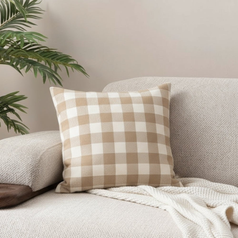Earthstone Cotton Solid Cushion Covers, Brown - Cushion Covers | haus & kinder