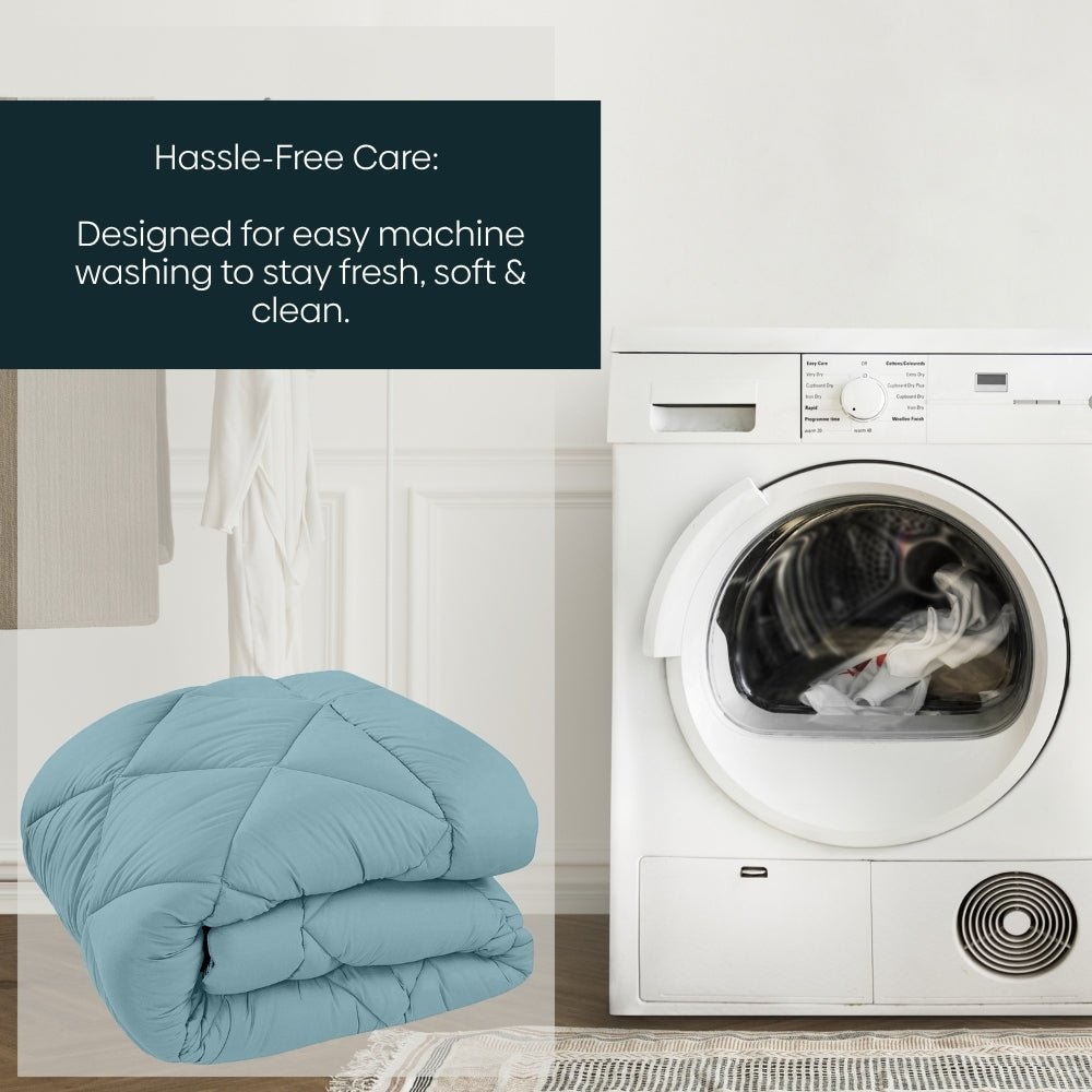 Comfy Flip Solid Reversible Comforter, Sky & Denim,SIngle 220 GSM - Comforter | haus & kinder