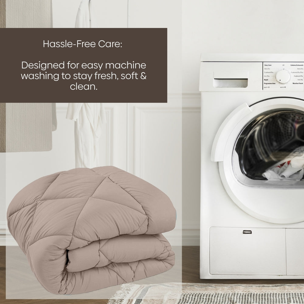 Comfy Flip Solid Reversibe Comforter, Sand & Coco