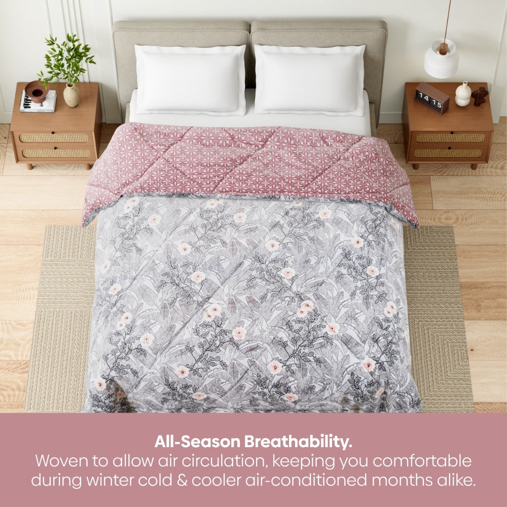 Blush Botanica Printed Comforter, (150 GSM)