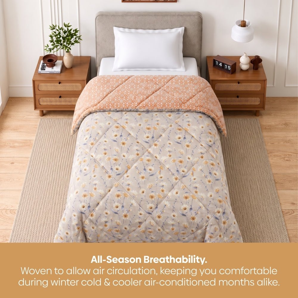 Golden Meadow Printed Comforter, (150 GSM) - Comforter | haus & kinder