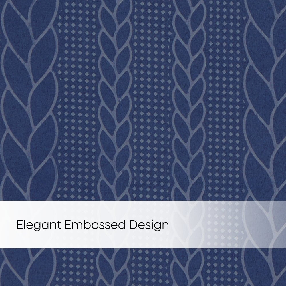 Blackout Solid With Embossed Design Cordova Pack Of 2 Curtain, Navy - Blackout Curtains | haus & kinder