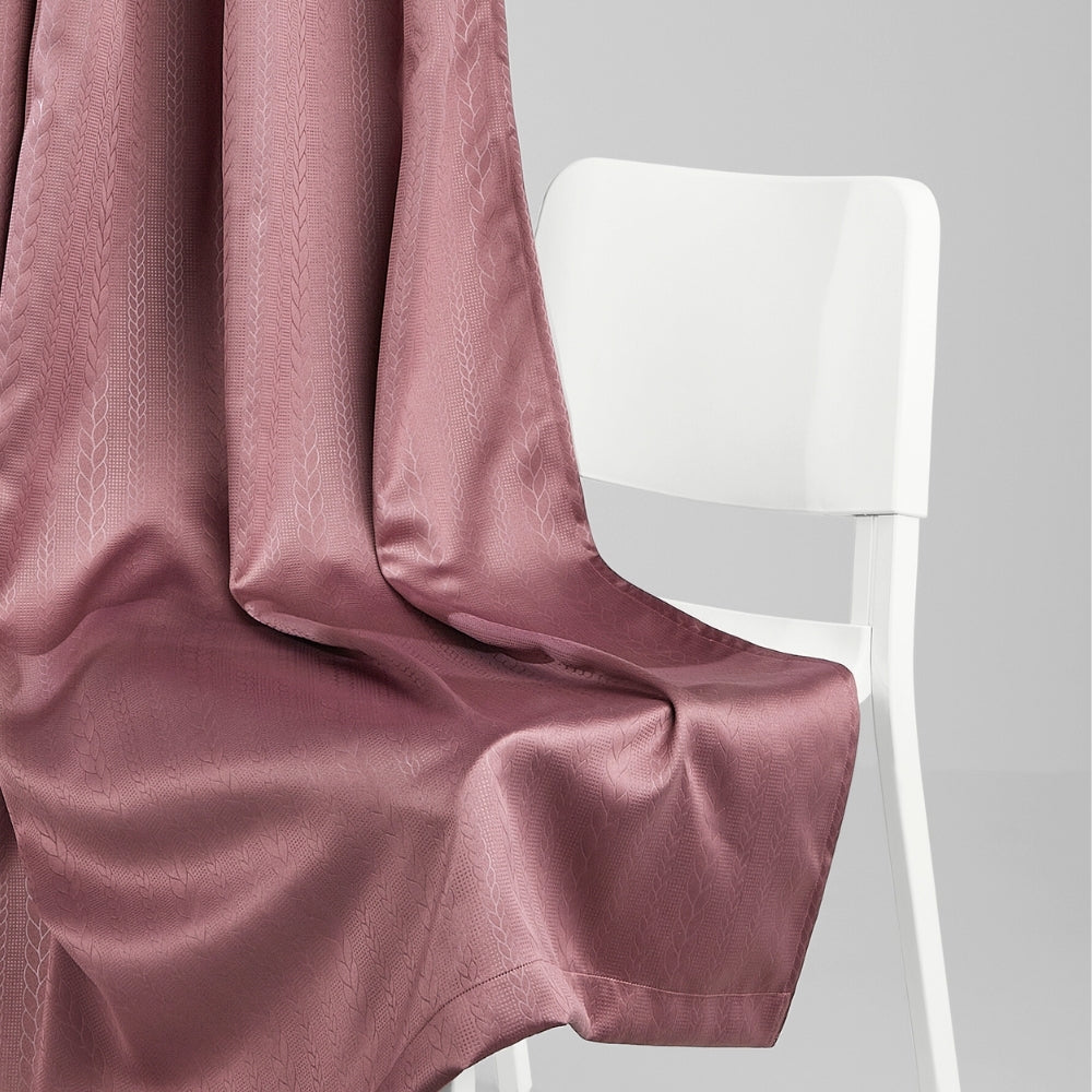 Blackout Solid With Embossed Design Cordova Pack Of 2 Curtain, Rosy