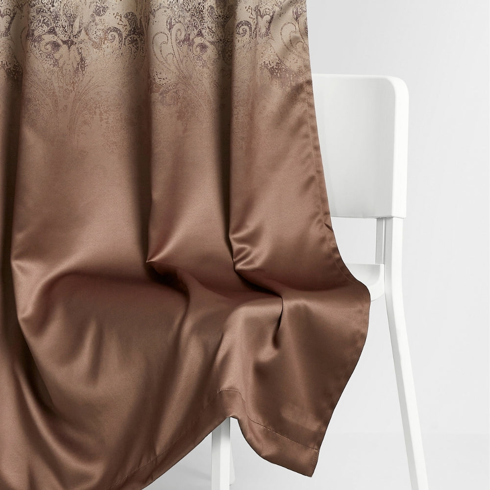 Blackout Panel Digital Printed Pack Of 2 Curtain, Mocha