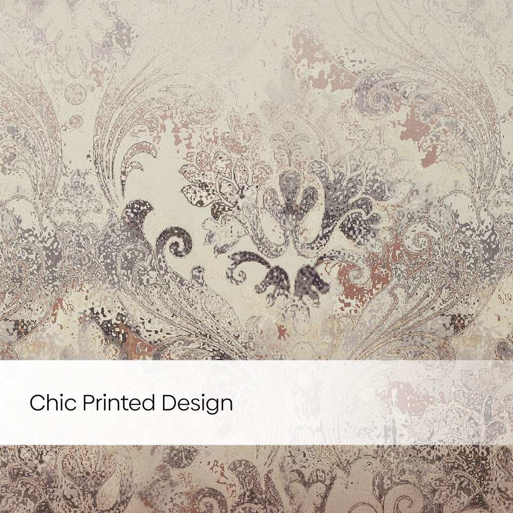 Blackout Panel Digital Printed Pack Of 2 Curtain, Mocha