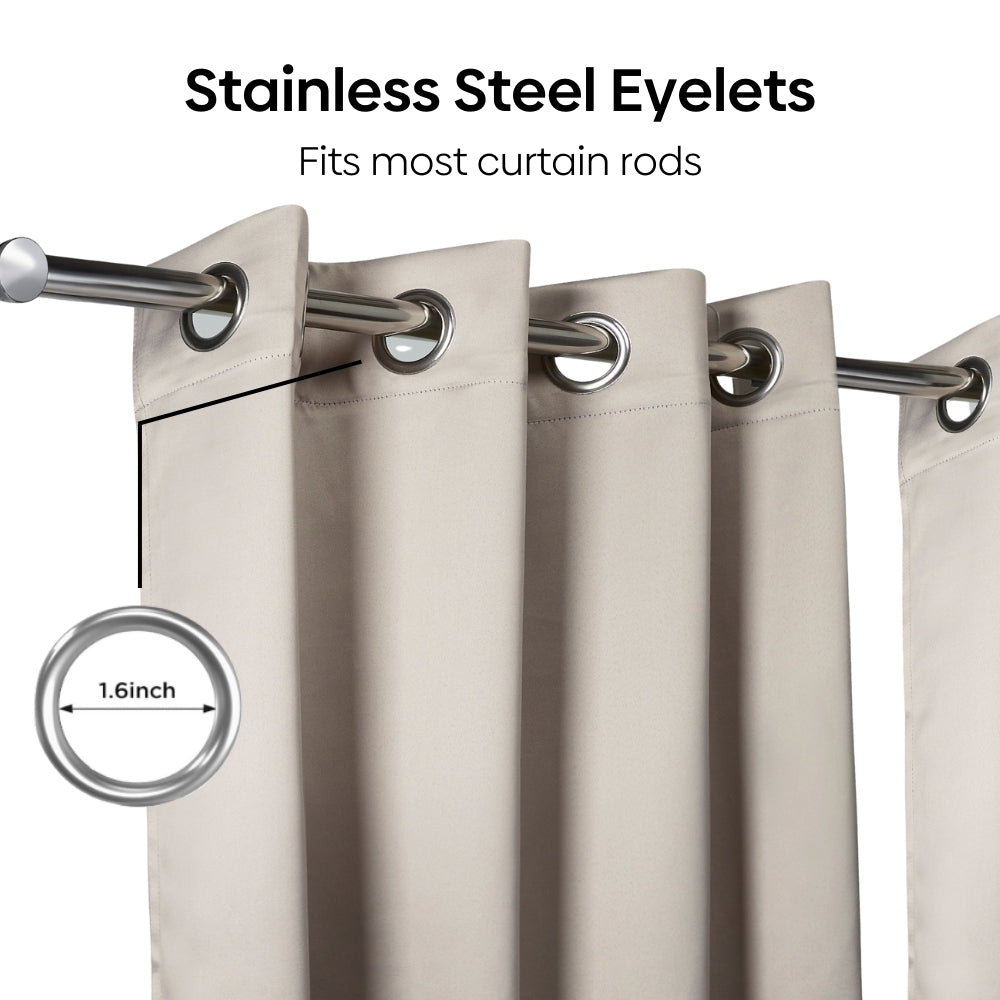 Blackout Panel Digital Printed Pack Of 2 Curtain, Mocha