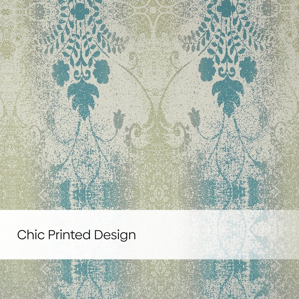 Blackout Panel Digital Printed Pack Of 2 Curtain, Teal - Blackout Curtains | haus & kinder