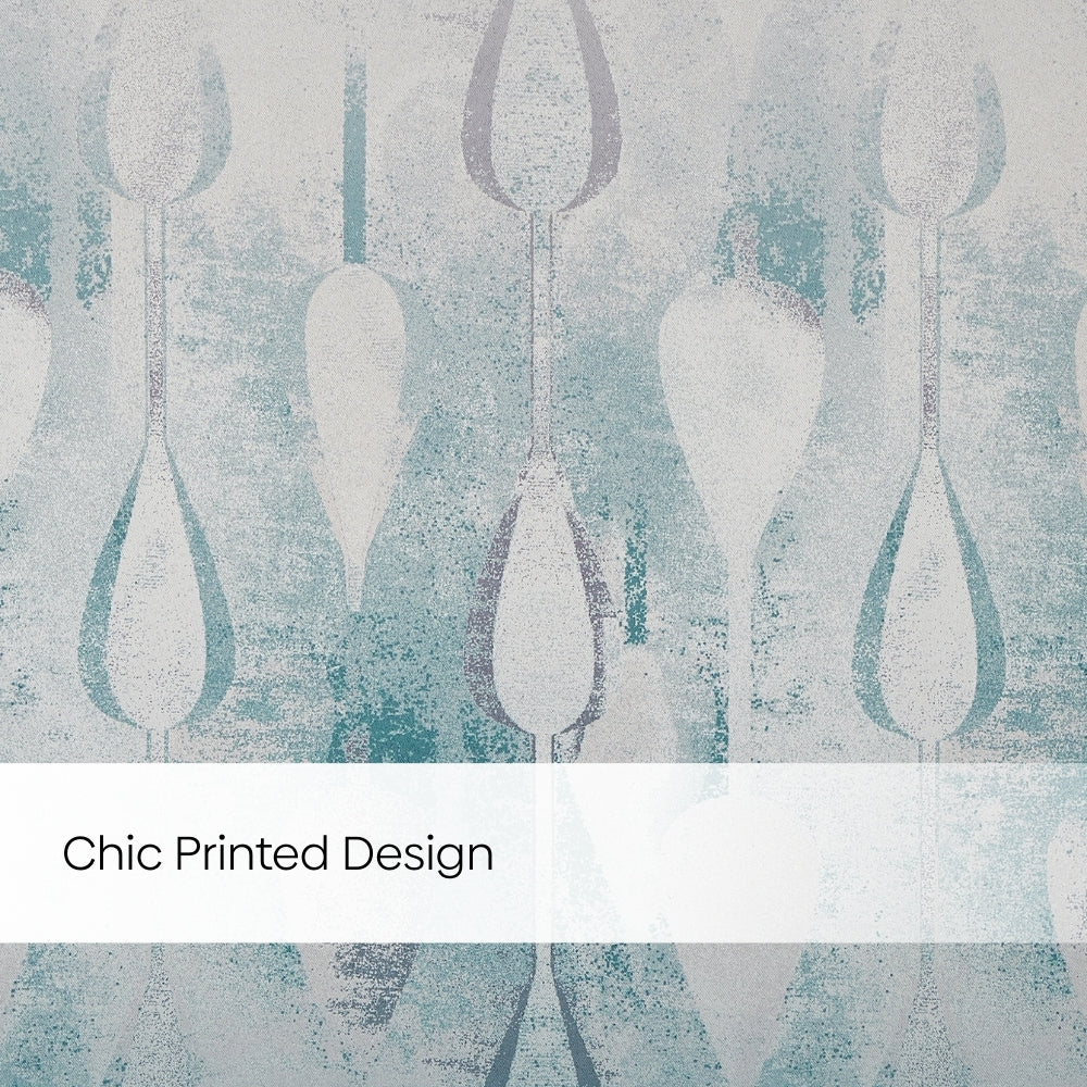 Blackout Panel Digital Printed Pack Of 2 Curtain, Turquoise