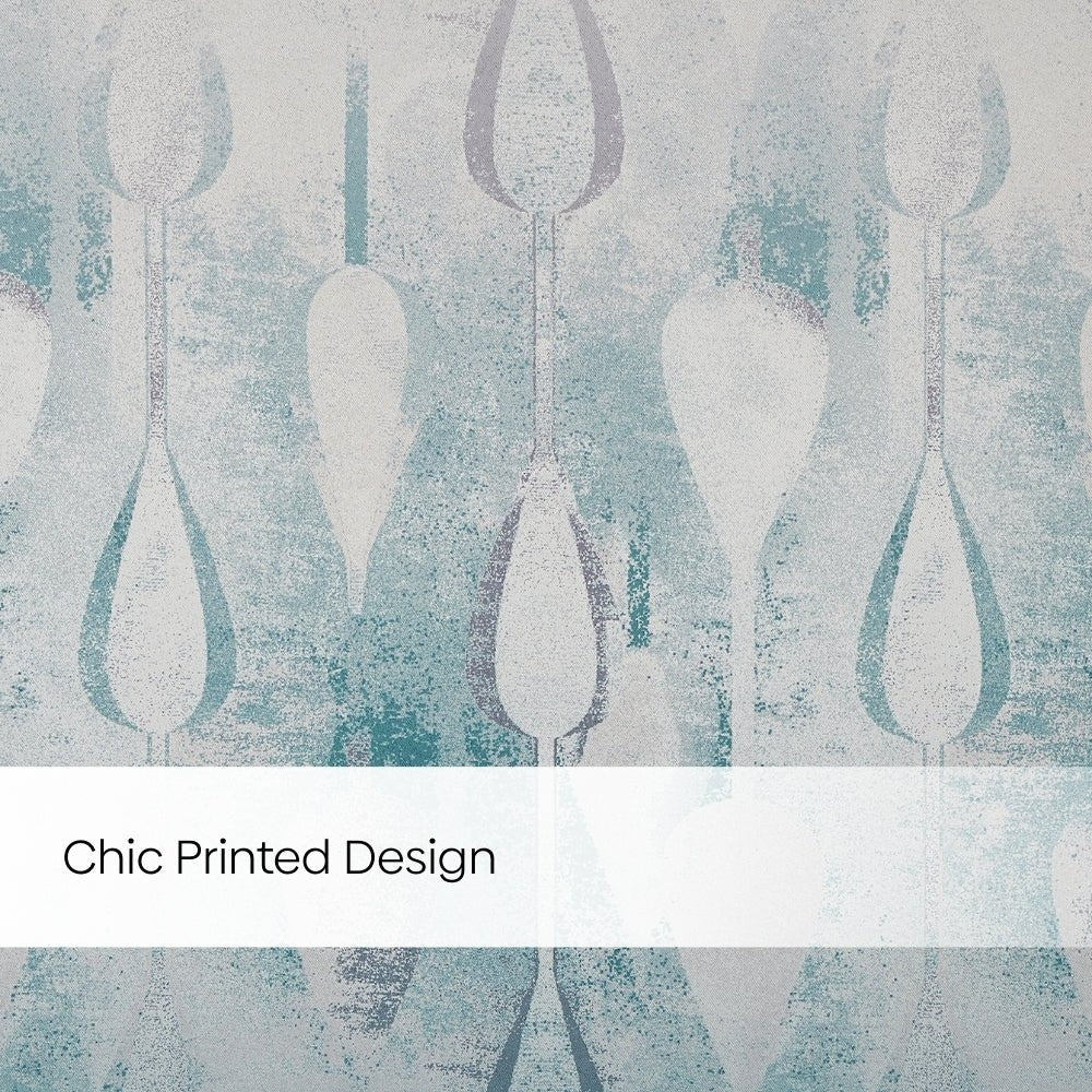 Blackout Panel Digital Printed Pack Of 2 Curtain, Turquoise - Blackout Curtains | haus & kinder