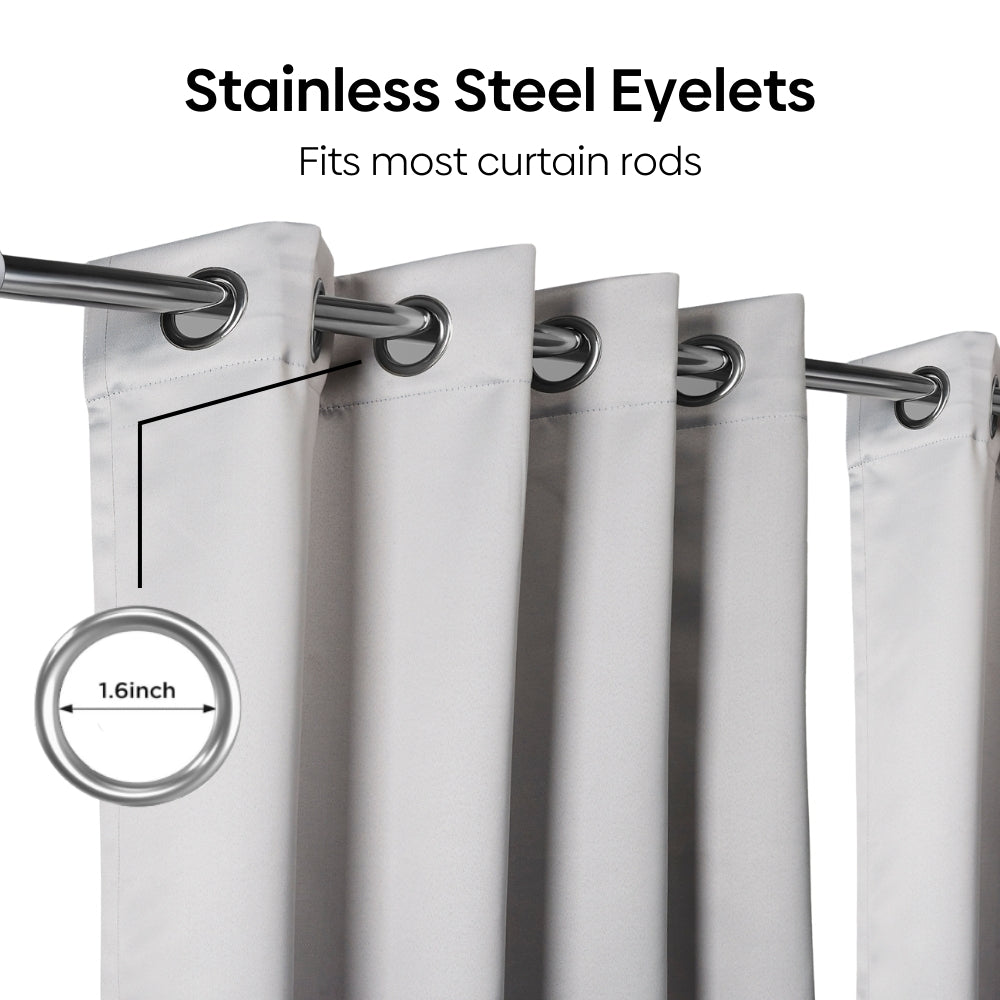 Blackout Panel Digital Printed Pack Of 2 Curtain, Ash